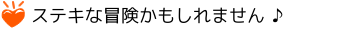 ステキな冒険かもしれません。