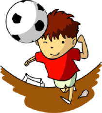 サッカーボールを蹴る少年のイラスト