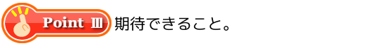 ポイントⅢ期待できること。